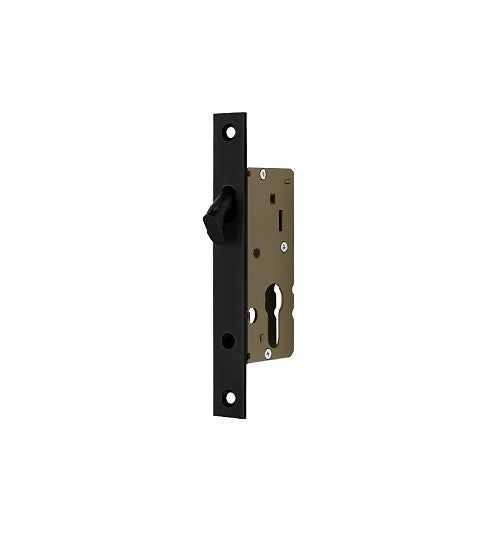 Narrow Sliding Door Euro Mortice Lock – Matt Black