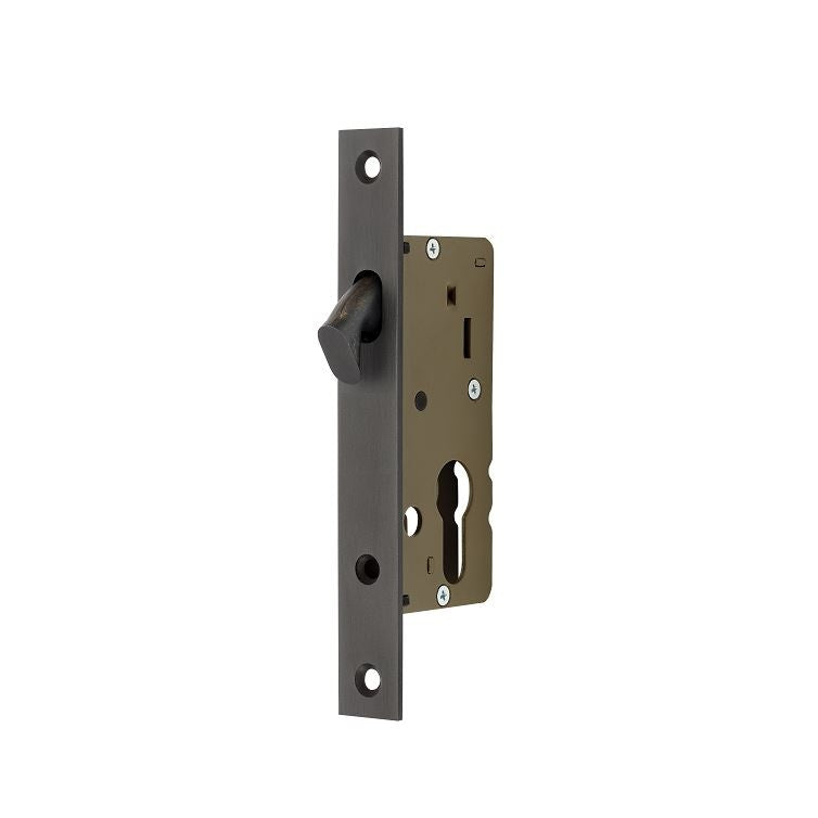 Narrow Sliding Door Euro Mortice Lock – Graphite Nickel