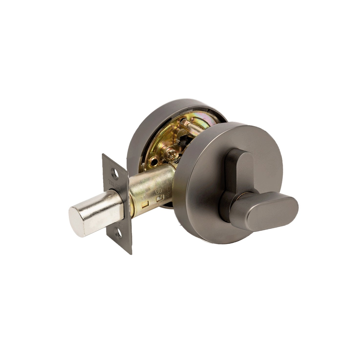 Triad Round Slimline Deadbolts – Graphite Nickel