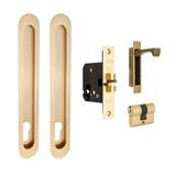 Duke Sliding Door Lock Kit – Satin Brass