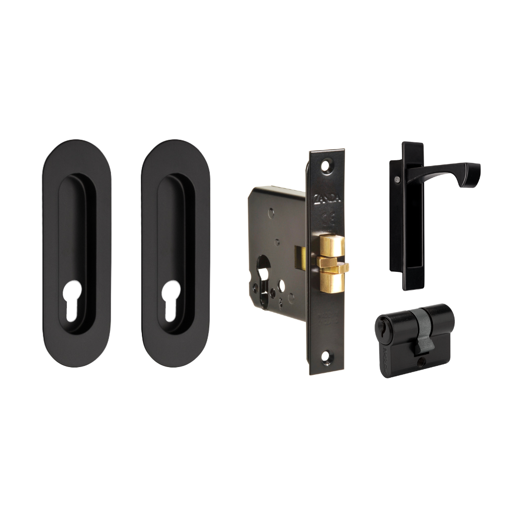 Duke Sliding Door Lock Kit – Matt Black