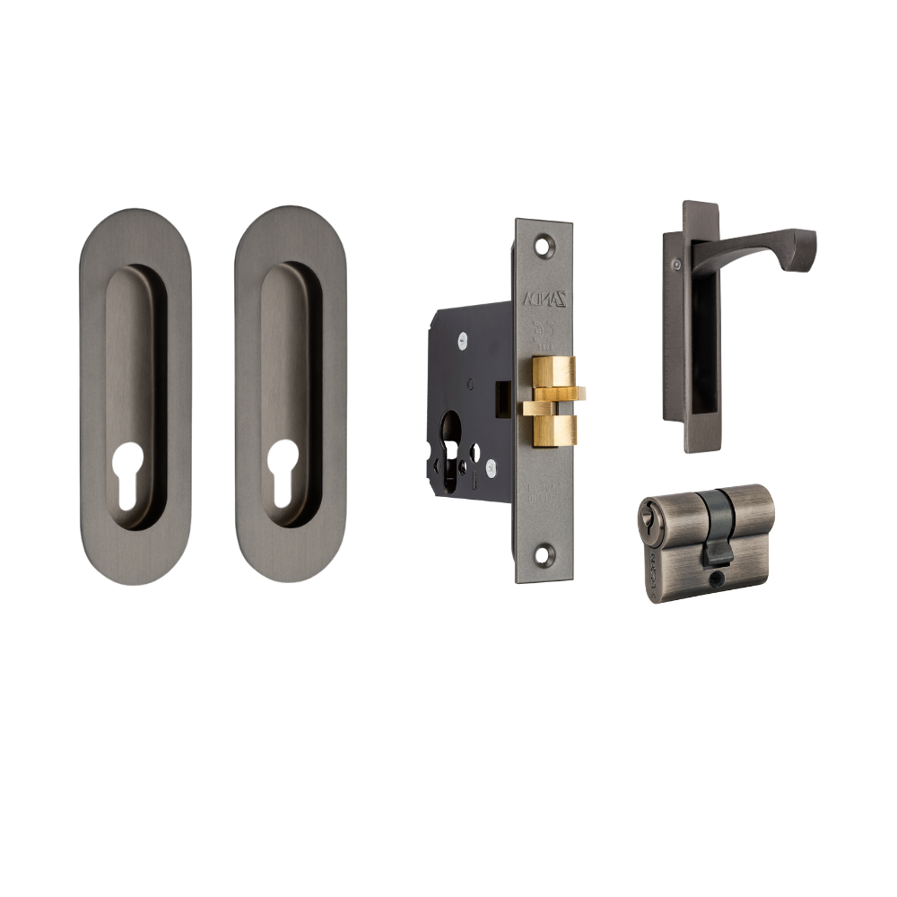 Duke Sliding Door Lock Kit – Graphite Nickel