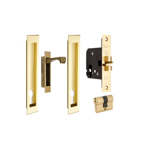 Verve Sliding Door Lock Kits – Satin Brass