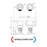 Round Washing Machine Stops 1/4 Turn - Matte Black