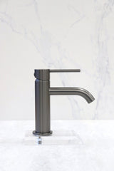 Star Mini Basin Mixer Curved Spout - Gun Metal