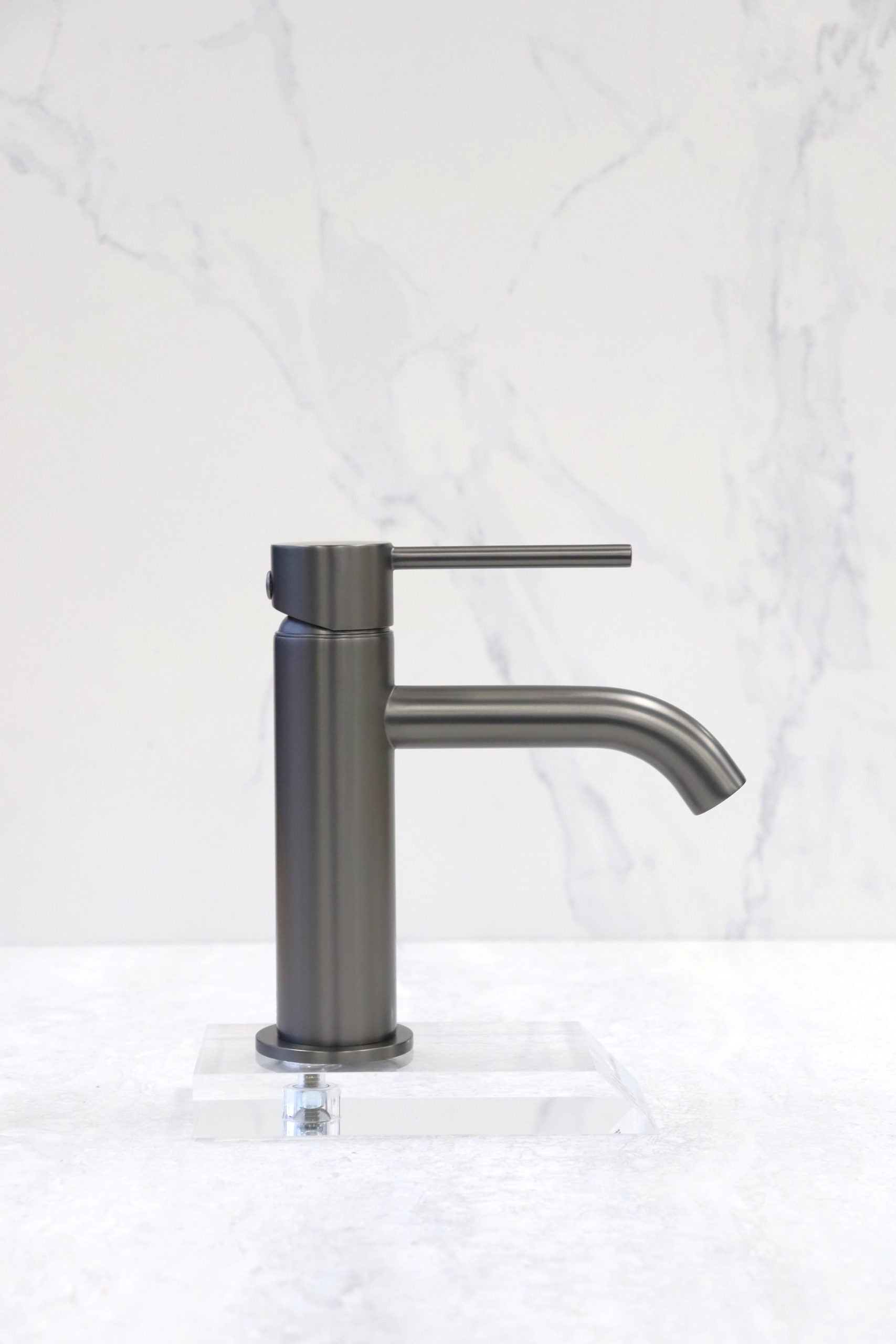 Star Mini Basin Mixer Curved Spout - Gun Metal