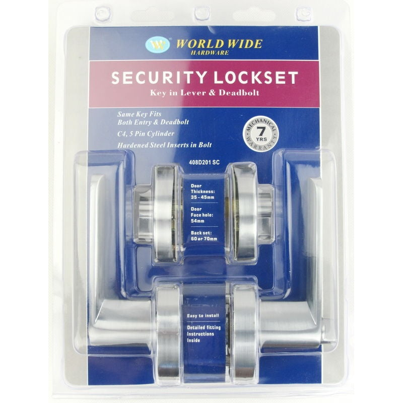 408 Satin Chrome -Security Set