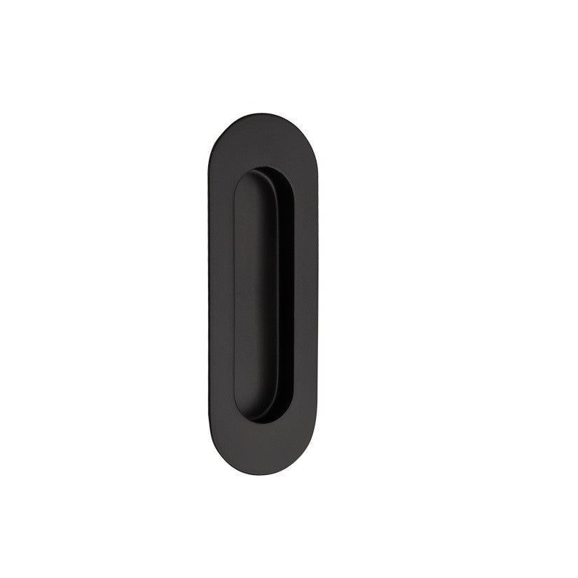 Duke Flush Pull - Matt Black - angled product view