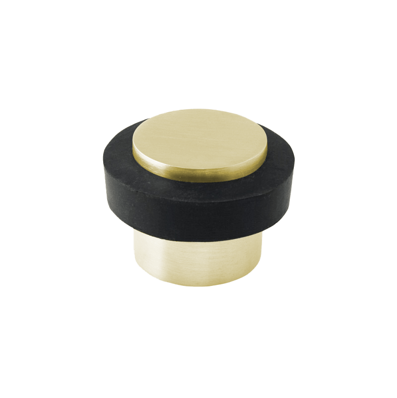Round Floor Mount Door Stop – Satin Brass