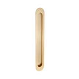 Duke Flush Pull - Satin Brass - angled product view