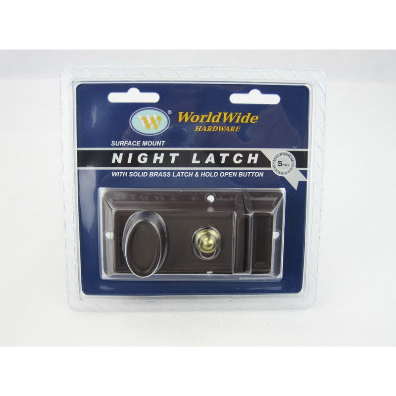 564 Night Latch -Brown Lacquer