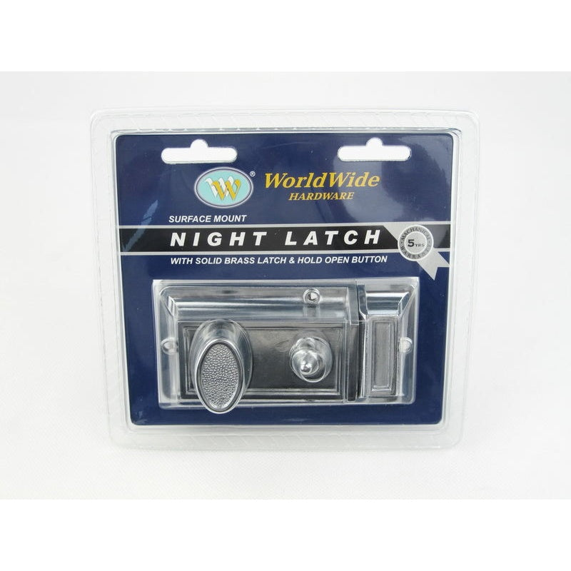 564 Night Latch -Bright Chrome