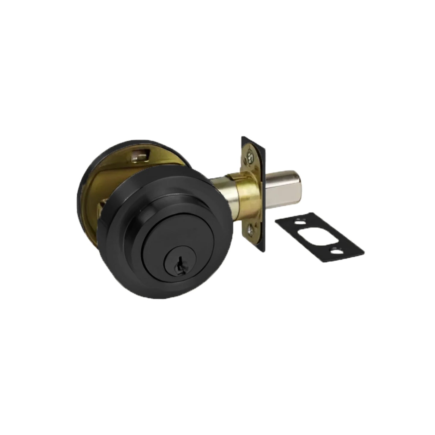 Round Slimline Deadbolt – Matt Black