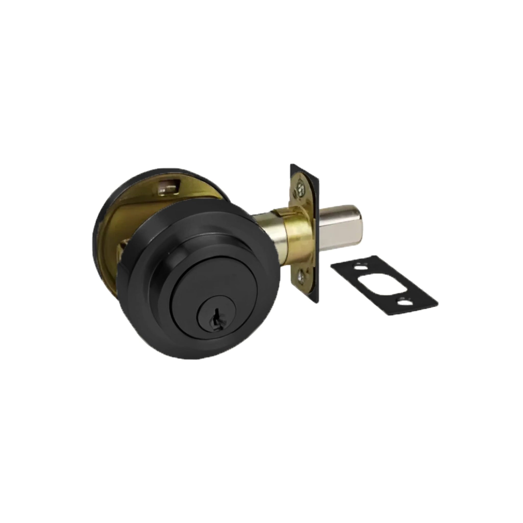 Round Slimline Deadbolt – Matt Black