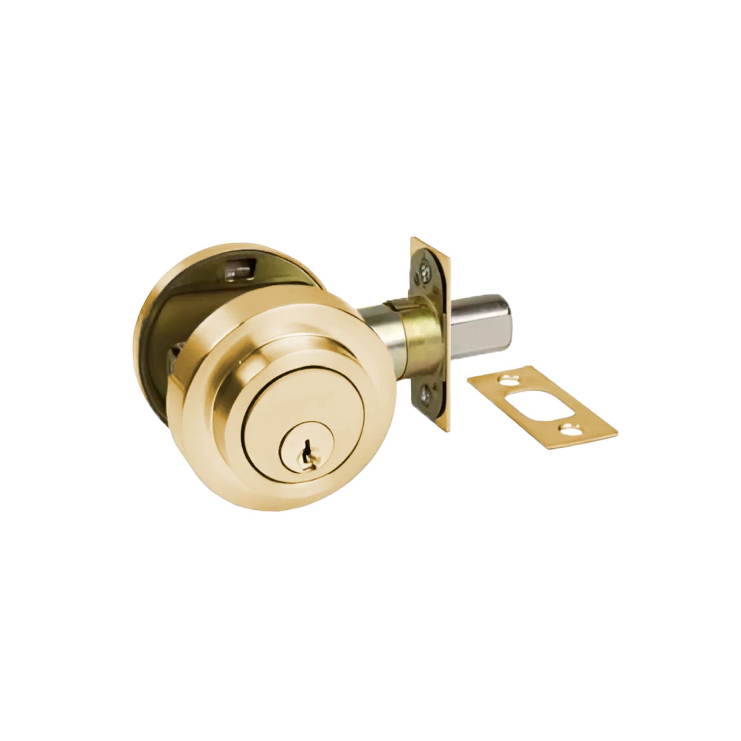 Round Slimline Deadbolt – Satin Brass