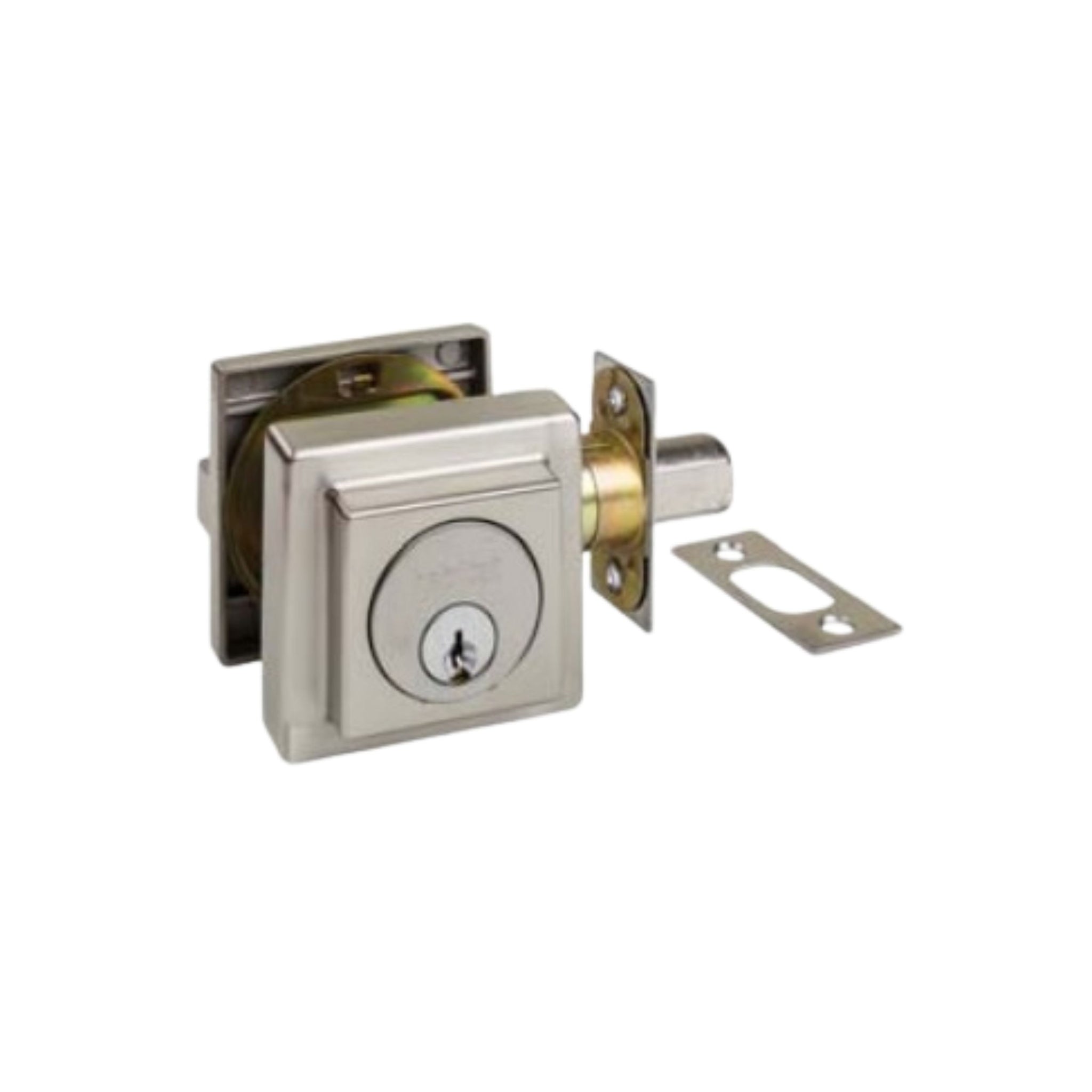 Square Slimline Deadbolt – Brushed Nickel