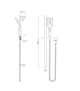 Kiama Shower On Rail - Matte Black
