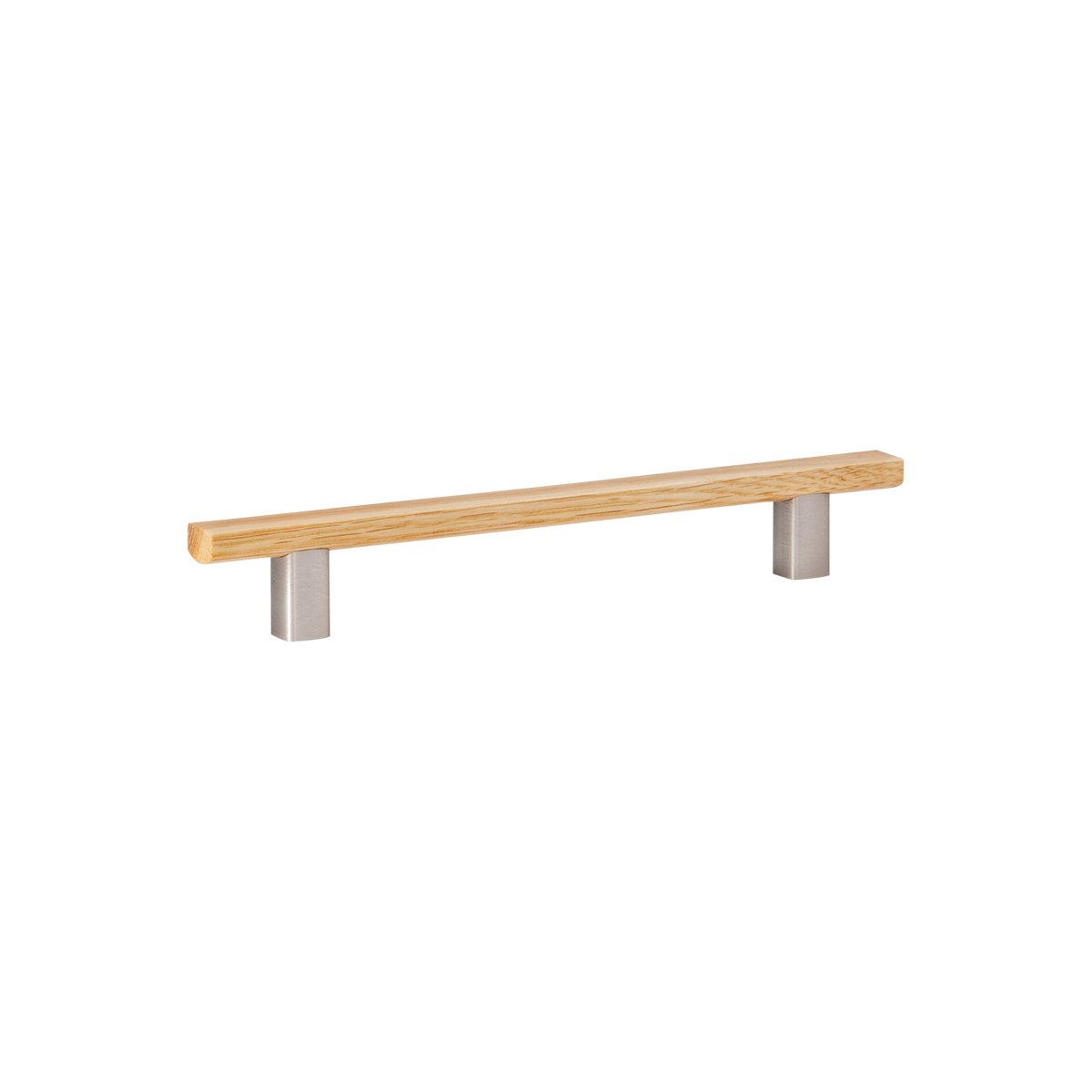 Momo Ara Timber D Handle 160mm - front view, cabinet hardware
