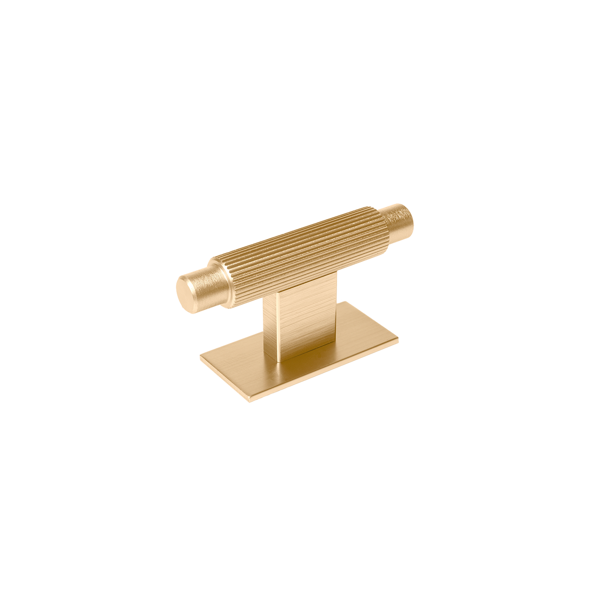 Momo Arpa T Knob and Backplate 70mm in Brushed Dark Brass - finish and profile close-up