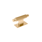Momo Arpa T Knob and Backplate 70mm in Brushed Dark Brass - finish and profile close-up