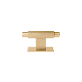 Momo Arpa T Knob and Backplate 70mm in Brushed Dark Brass - full product view