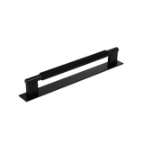 Momo Arpa D Handle and Backplate 192mm in Brushed Black - angled product view