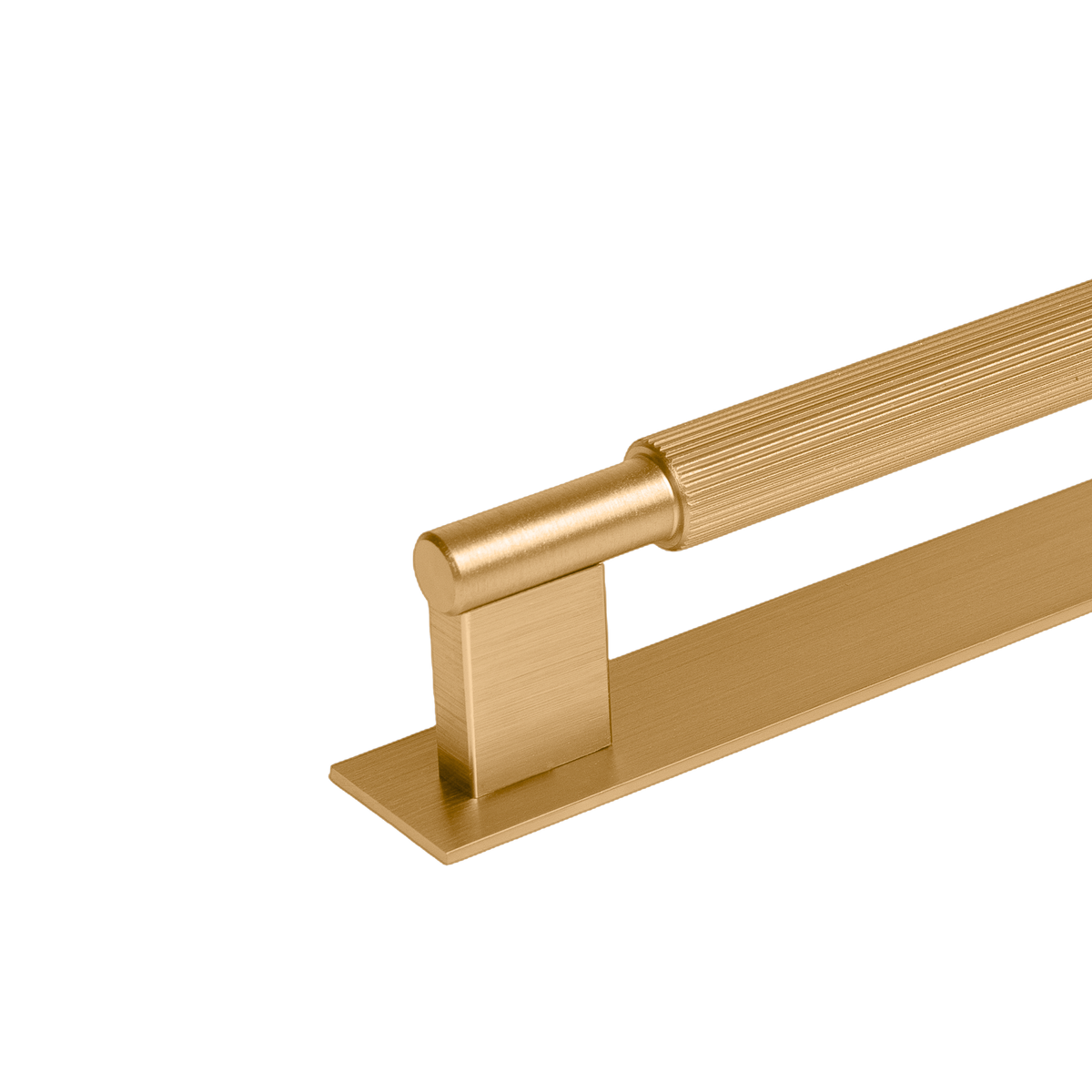 Momo Arpa D Handle and Backplate 320mm in Brushed Dark Brass - rear mounting detail