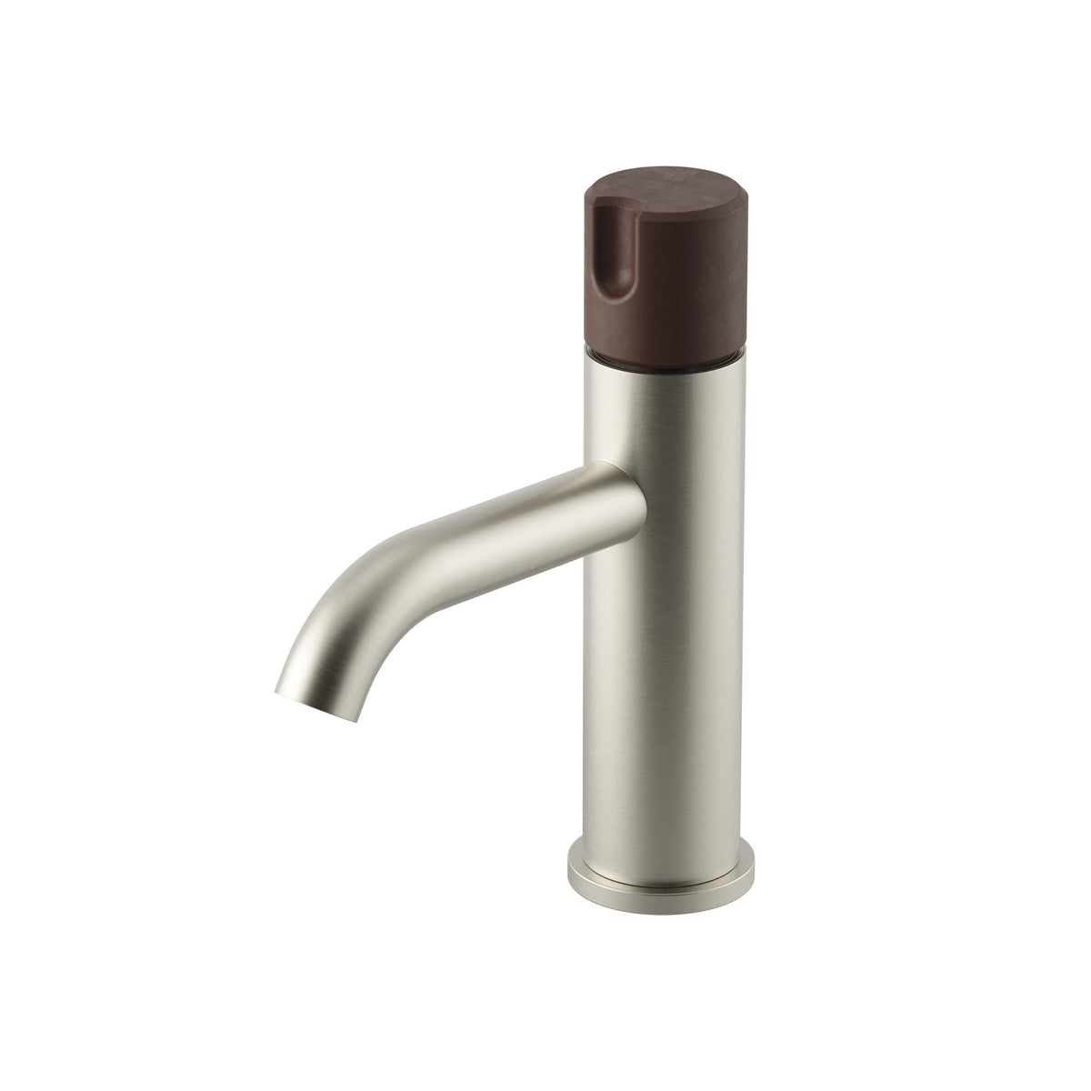 Meir X Nood Co. Alchemy Series, Progressive Basin Mixer in Brushed Nickel/Nood - rear mounting detail