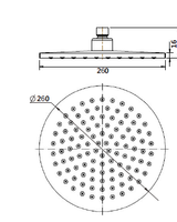 Round Shower Head 260mm - Chrome