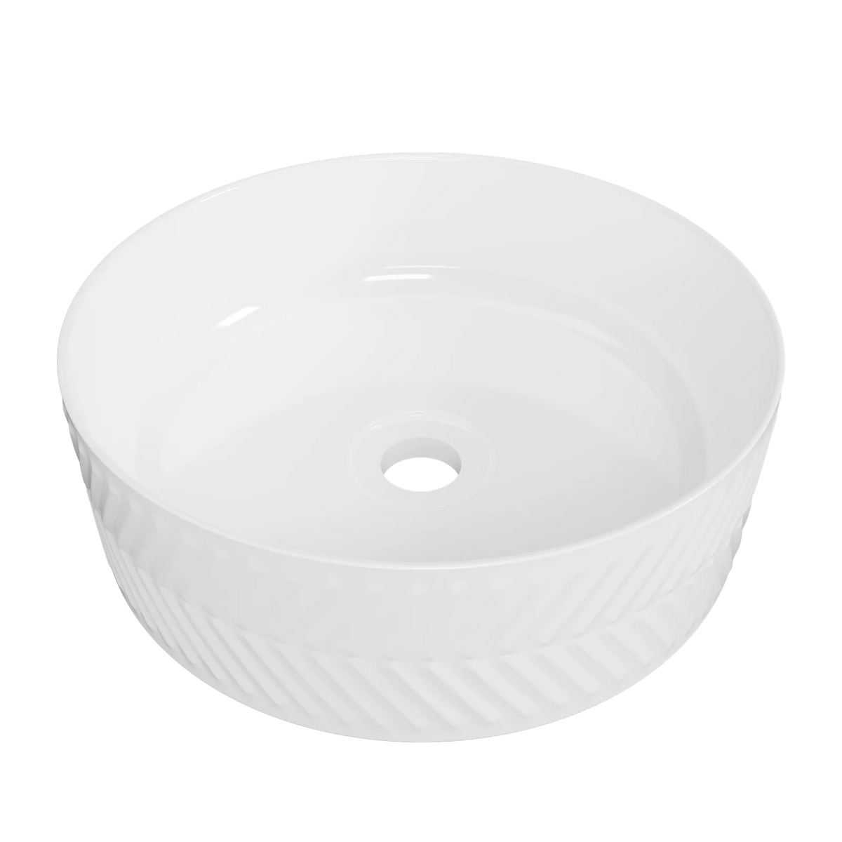 Timberline Allure Arrow Above Counter Basin 360mm Gloss White