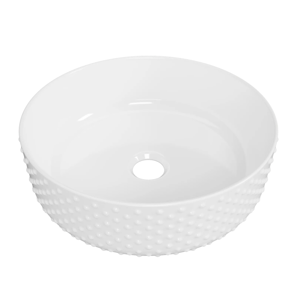 Timberline Allure Dimple Above Counter Basin 360mm Gloss White