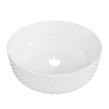 Timberline Allure Dimple Above Counter Basin 360mm Gloss White