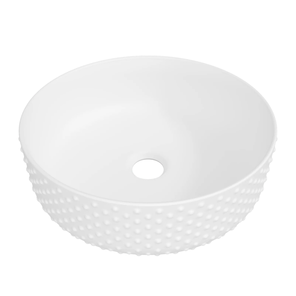 Timberline Allure Dimple Above Counter Basin 360mm Matte White