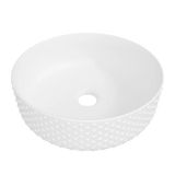Timberline Allure Dimple Above Counter Basin 360mm Matte White
