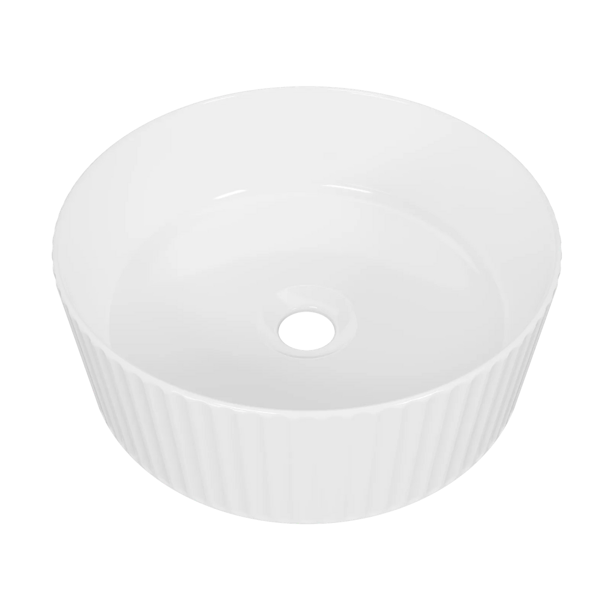 Timberline Allure Flute Above Counter Basin 365mm Gloss White - image 2