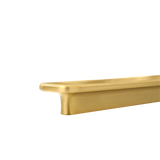 Momo Aspen Pull Handle Solid Brass 160mm in Brushed Satin Brass - finish and profile close-up