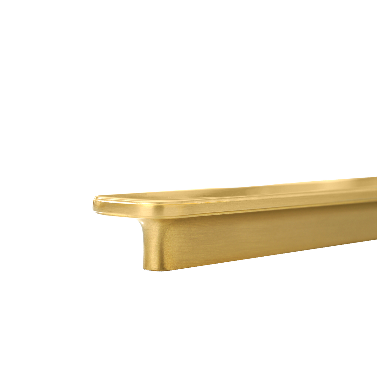 Momo Aspen Pull Handle Solid Brass 160mm in Brushed Satin Brass - finish and profile close-up