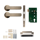 Momo Aspen Solid Brass Mortice Lock Passage Lever Set In