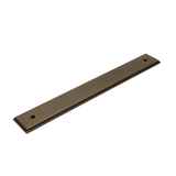 Momo Barrington Bar Handle Backplate 160mm in Bronze - finish and profile close-up