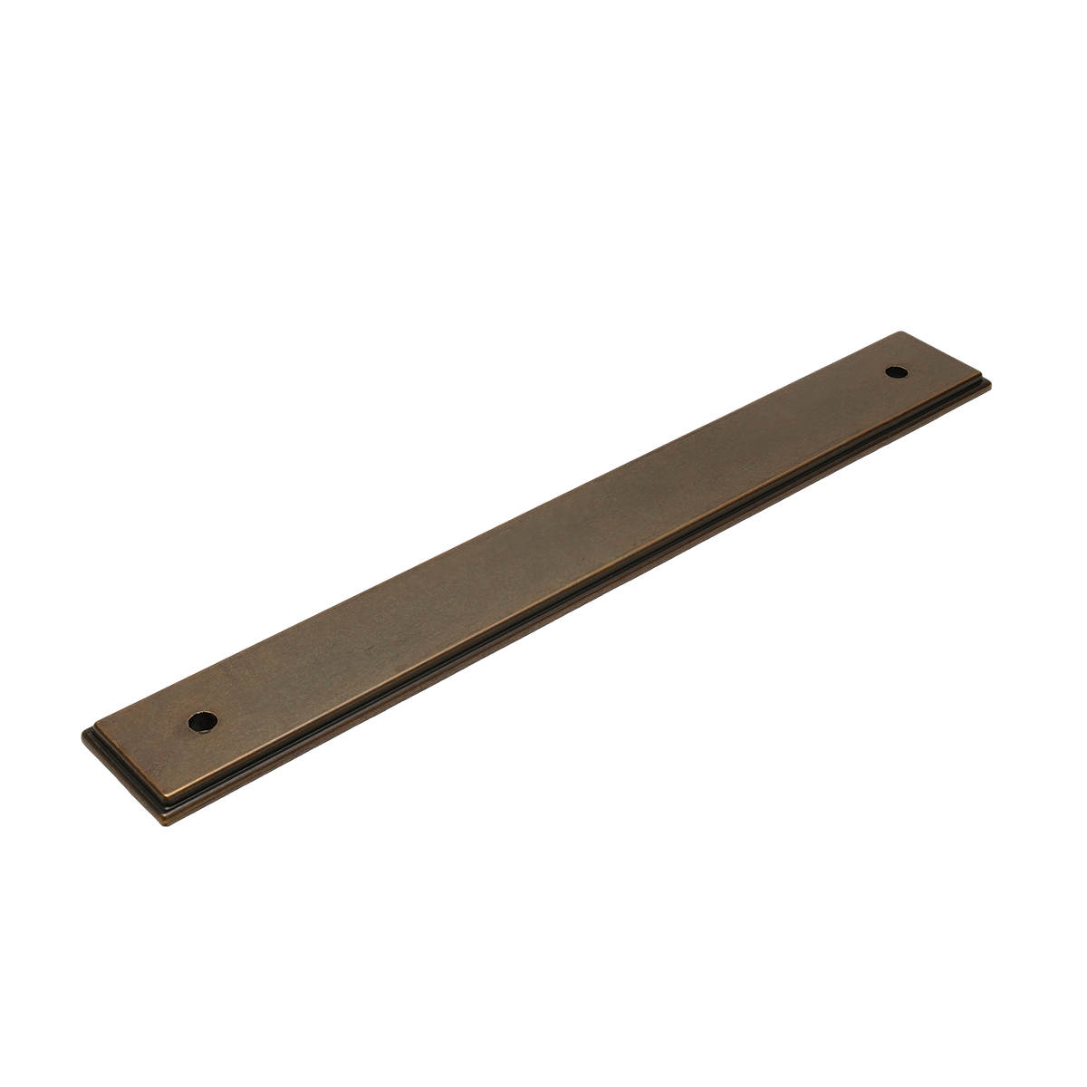 Momo Barrington Bar Handle Backplate 160mm in Bronze - finish and profile close-up