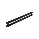 Momo Barrington Bar Handle Backplate 320mm in Matt Black - finish and profile close-up
