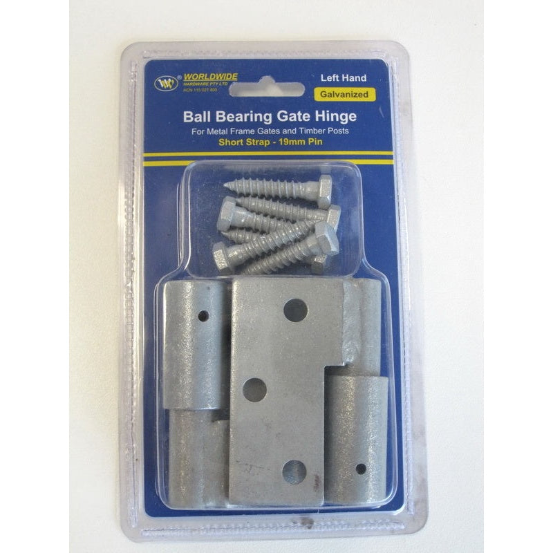 Short Strap Ball Bearing Gate Hinge Galvanized -Left Hand