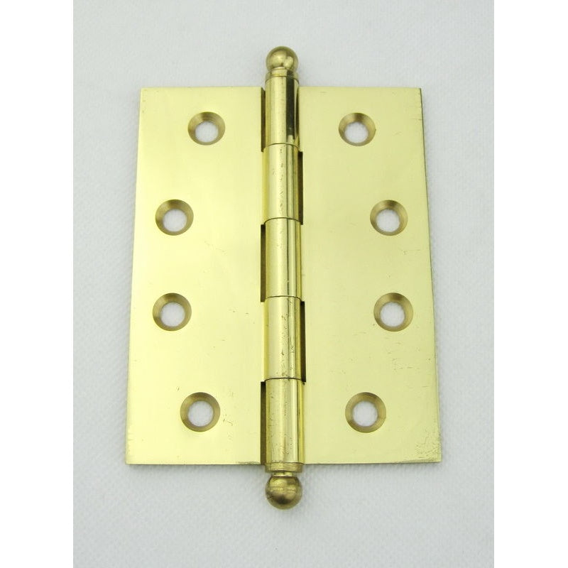 Ball Tipped Brass Hinge 100x75x3.0mm Polished Brass