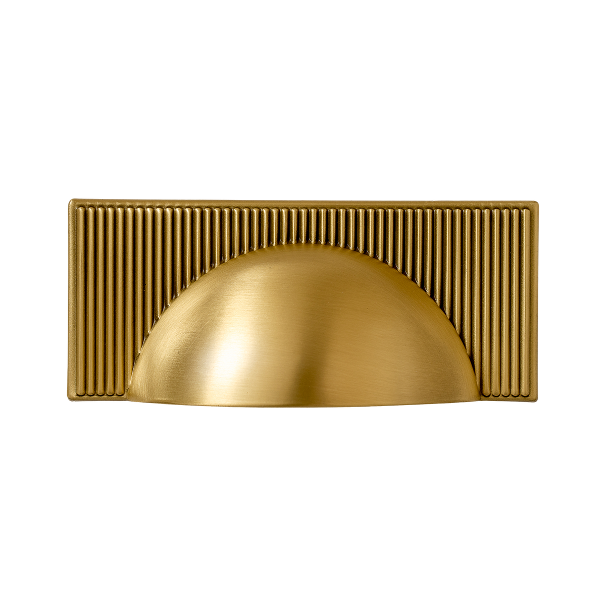 Momo Barrington Cup Pull 64mm in Matt Brass - side profile view