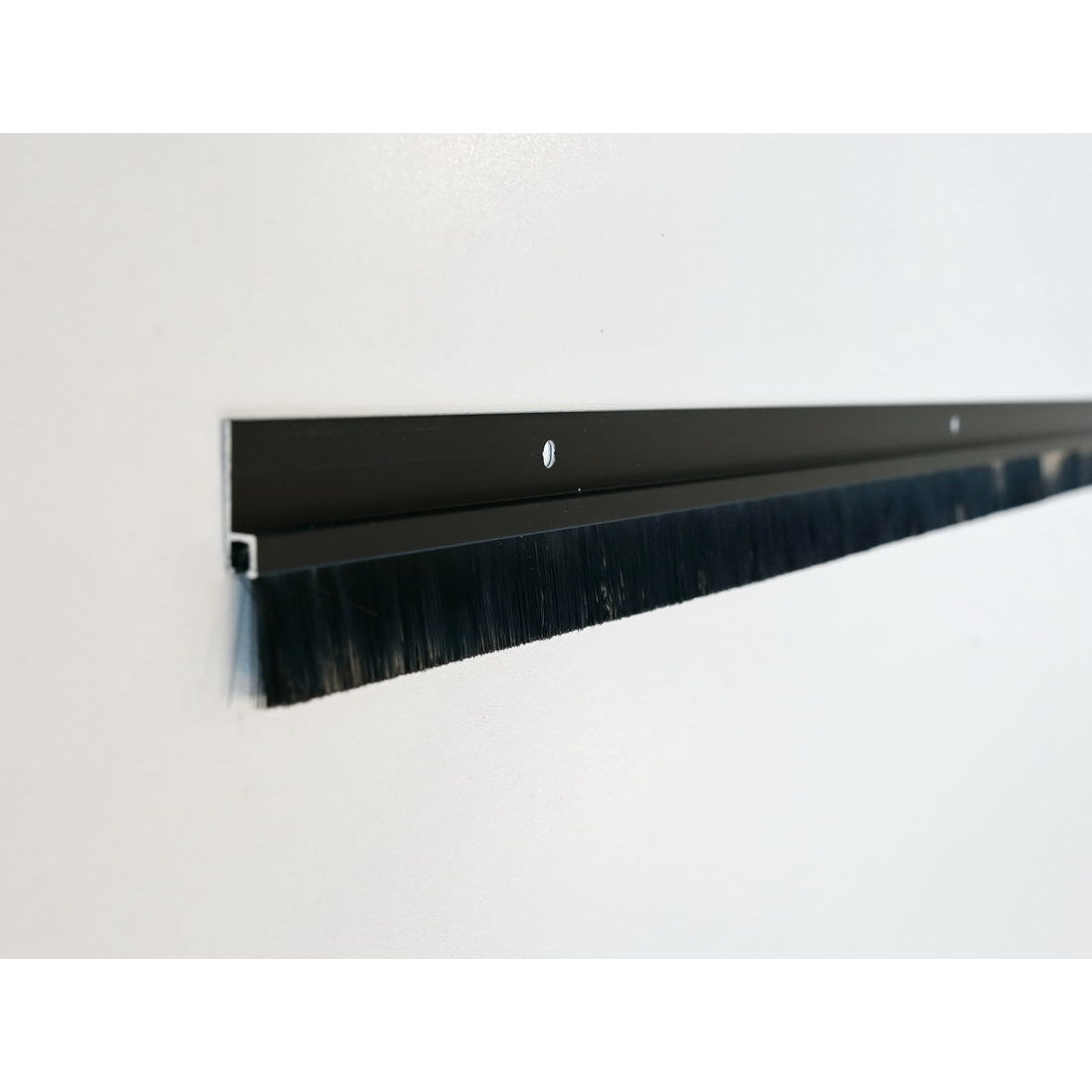 Aluminium Holder with Brush Strip Black -screw on
