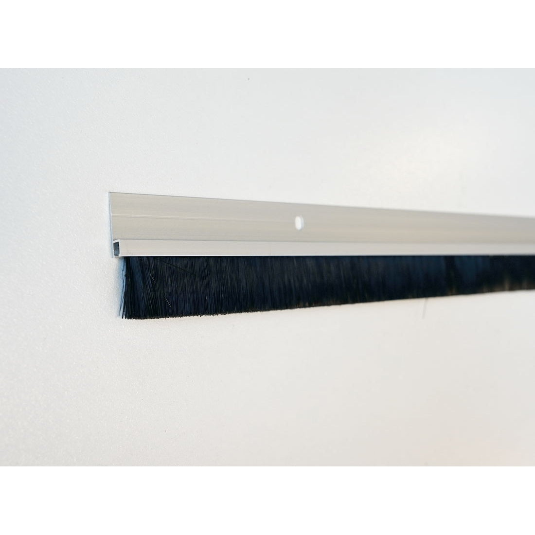 Aluminium Holder with Brush Strip Silver -screw on