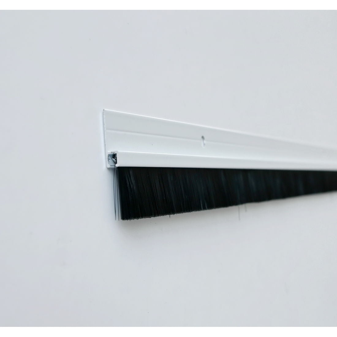 Aluminium Holder with Brush Strip White -screw on