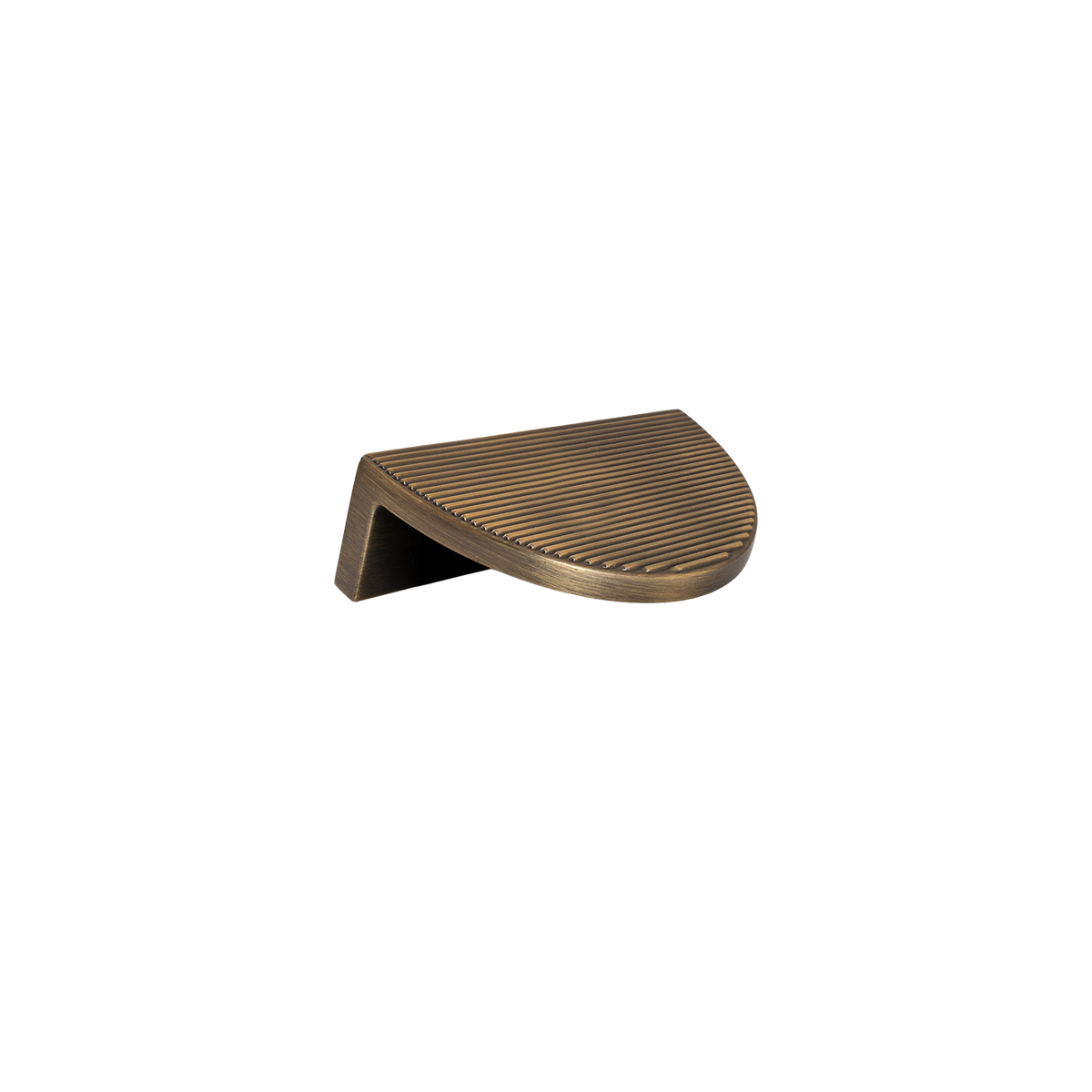Momo Barrington Eclipse Ribbed Pull Handle 64mm in Dark Brushed Brass - side profile view