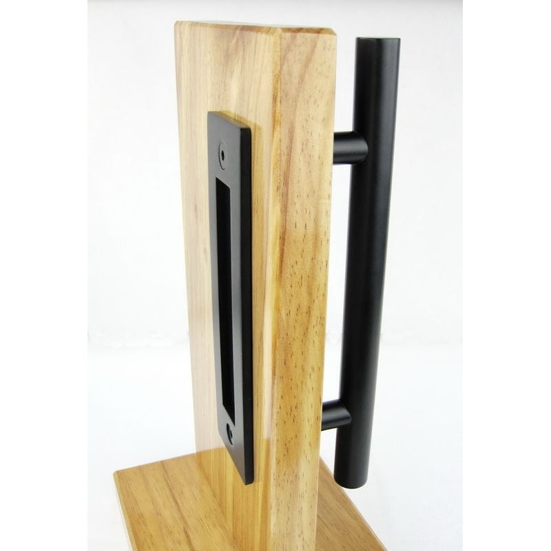 Sliding Barn Door Handle With Flush Pull Set - Matt Black