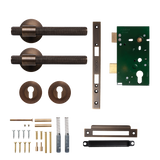 Momo Belgravia Solid Brass Knurled Lever Entrance Set In
